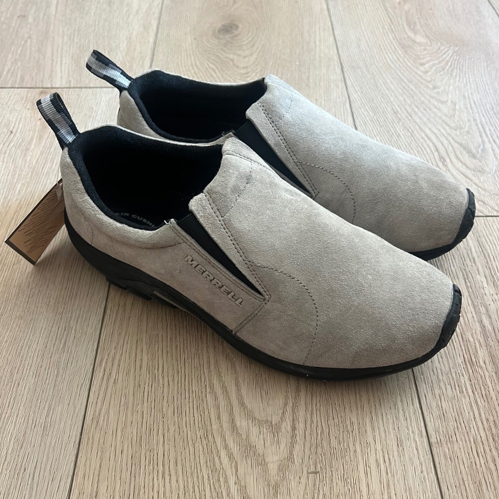 Merrell NWT Jungle Moc Greystone Suede Slip On Shoes Outdoor Loafers. Mens 11